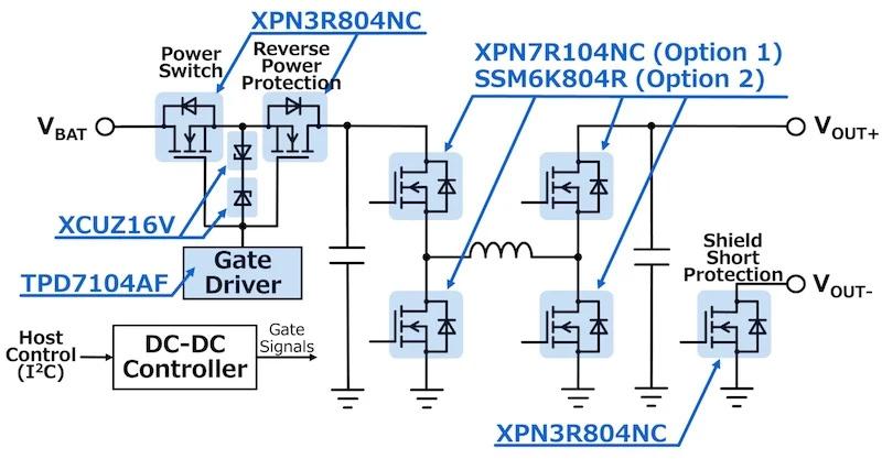 Automotive buck-boost DC-DC converter circuit schematic