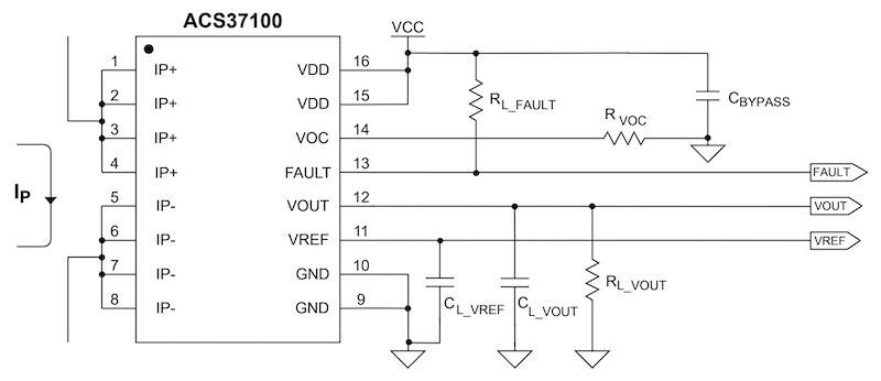 Typical application circuit of the ACS37100